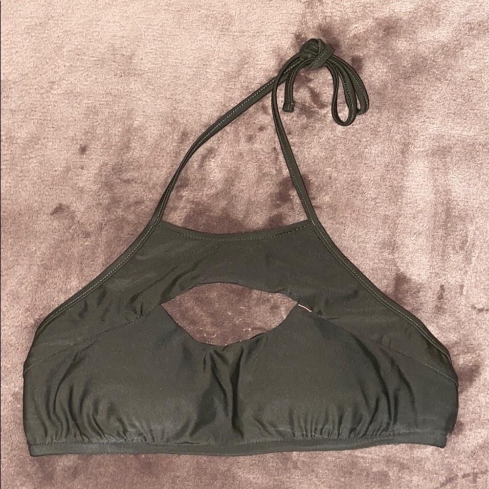 Dark Green Halter Bikini Top